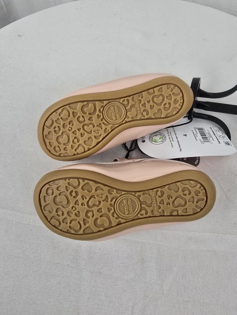Wonder Nation Blush Pink Patent Mary Jane Flats with Bow Sz Baby 4